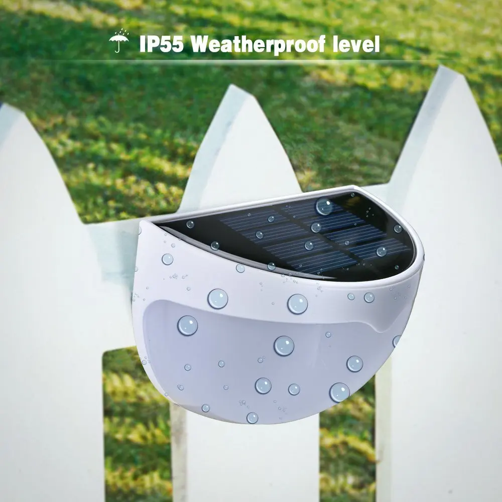 4 шт./лот солнечные садовые светильники RGB на забор наружные водонепроницаемые