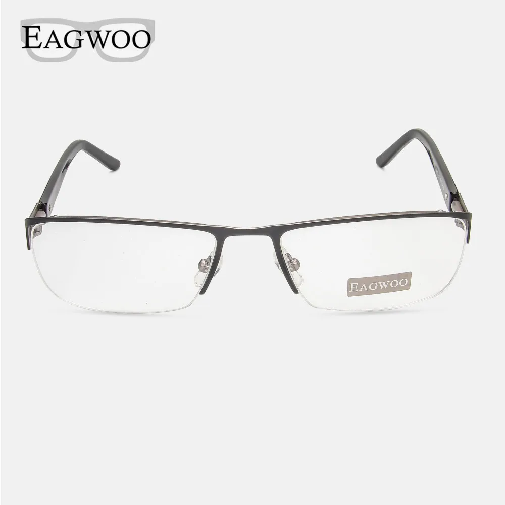Eagwoo, широкие очки для лица, полуоправа, оптическая оправа, бизнес очки для глаз, большие очки с пружинным дужком, D9172