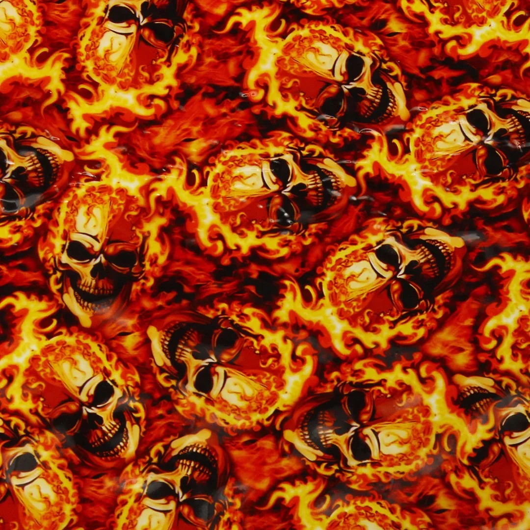 100 см * 50 Red Fire Skulls PVA гидрографическая пленка для переноса воды с принтом