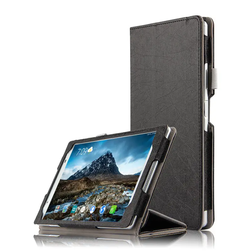 black gsw Чехол для lenovo Tab4 TAB 4, 8 TB-8504X TB-8504F N " Tablet крышка Чехлы Защитные из искусственной кожи tab4 tb 8504/n 8 дюймов, защита для стекла - Цвет: black gsw