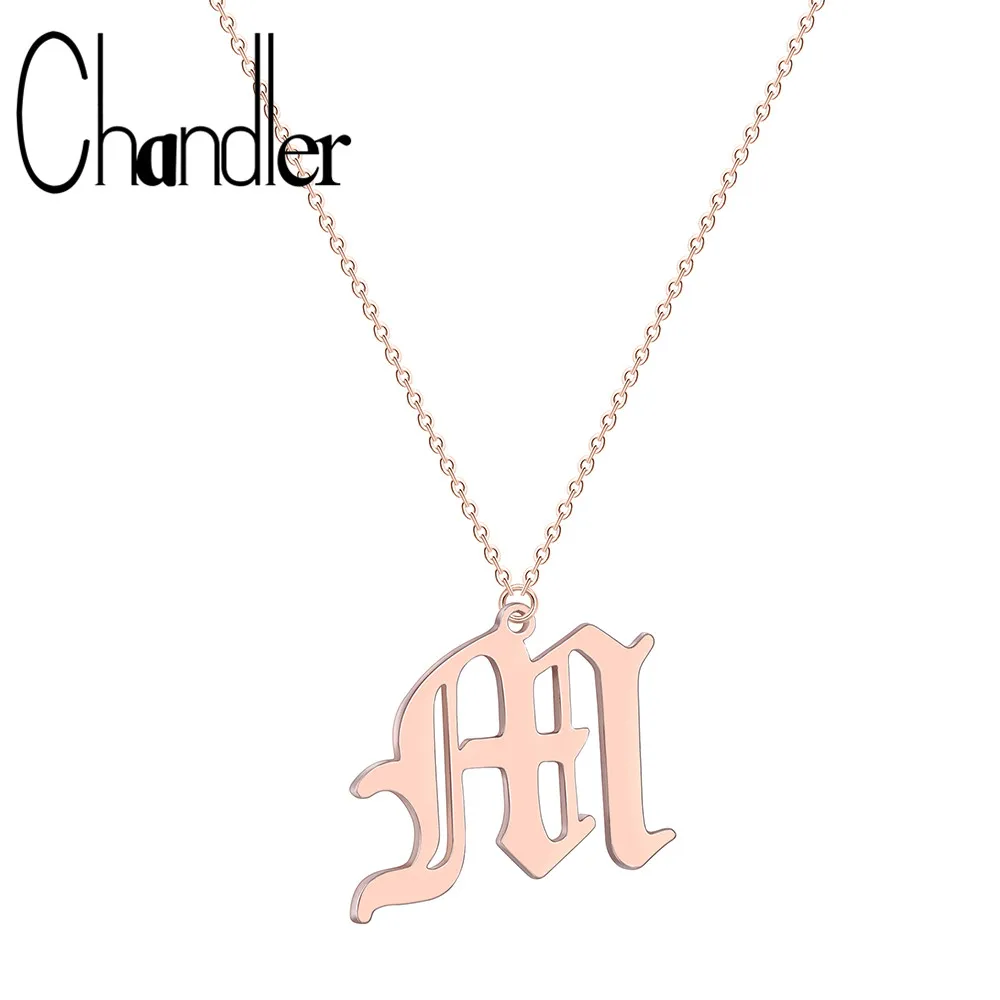 Ожерелье Chandler Initial с буквами M Женская цепочка золотого цвета модные длинные