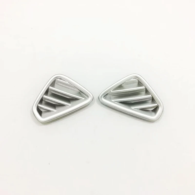 Matte Silvery Для hyundai Kona Encino ABS матовое и углеродное волокно переднее маленькое украшение для вентиляционного отверстия крышка рамка лампа 2 шт - Название цвета: Matte Silvery