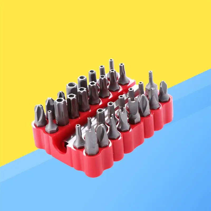 

33 Pcs Security Bit Set Tamper Proof Torx Hex Star Screwdriver with Bit Holder