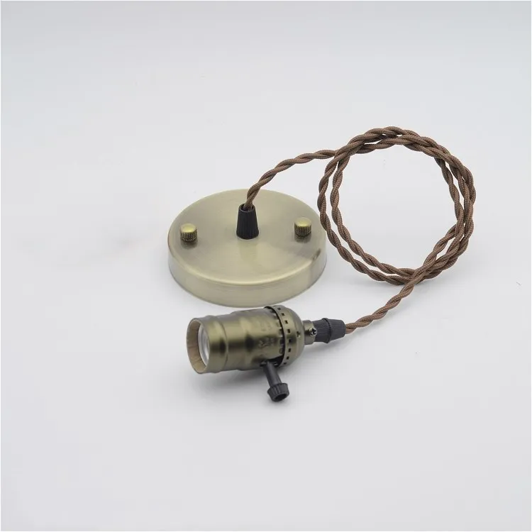 Винтаж освещение люстры Эдисон Ретро кулон держатель лампы с провода AC 110-220 В