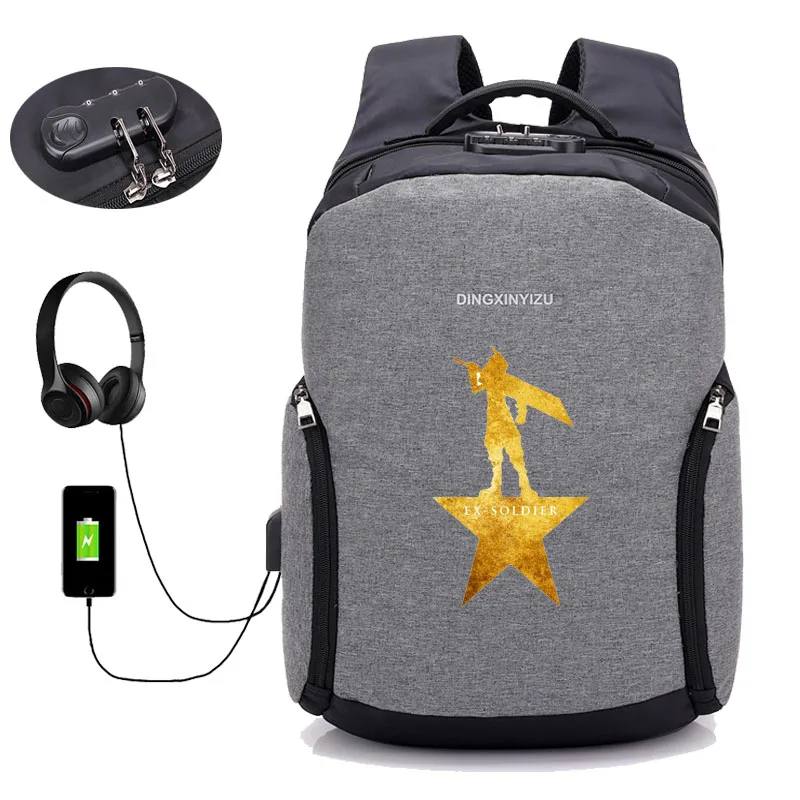 Game Final Fantasy backpack USB Charge Anti Theft Notebook Backpack Waterproof School Bags Teenage Male Laptop 8 style | Багаж и сумки
