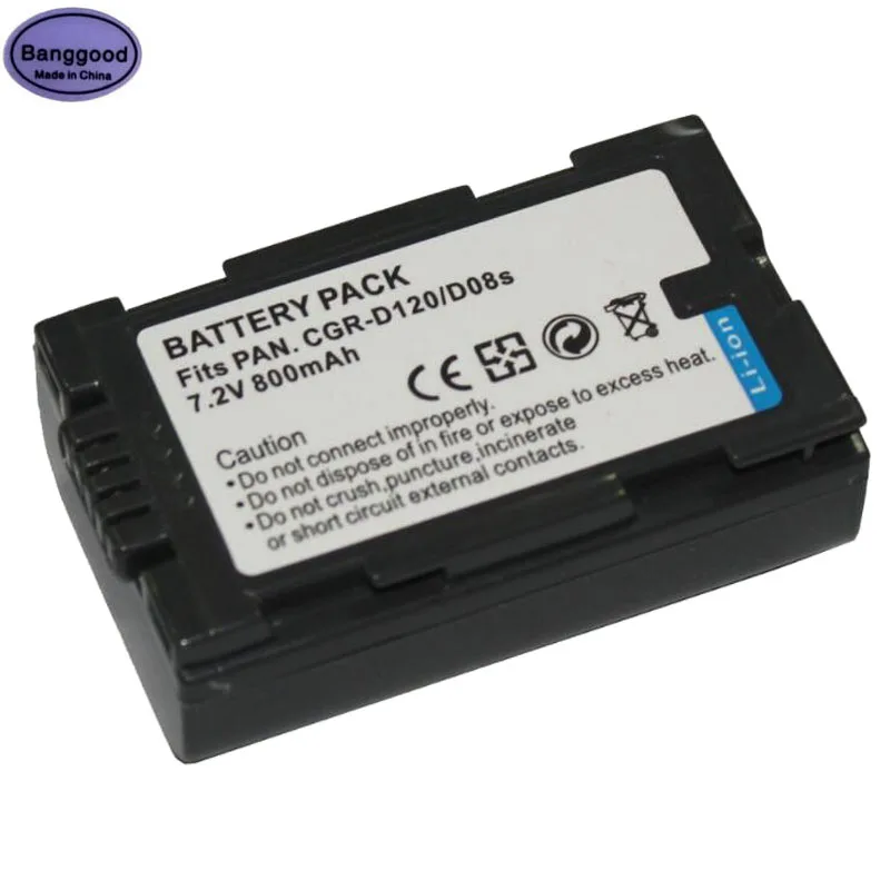 

7.2V 800mAh CGRD120 CGR-D120 CGR D08S CGR-D08S Camera Battery Pack For Panasonic DZ-MV100 DZ-MV200 DZ-MV208E DZ-MV230 DZ-MV250