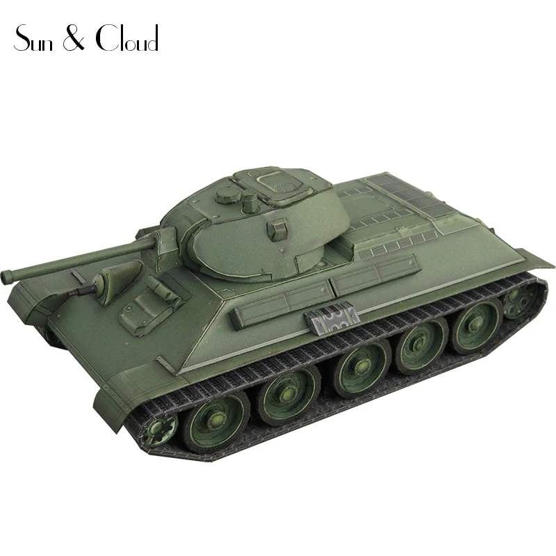 1:35 Россия Советы 3D T-34 Танк Бумажная модель Второй мировой войны собрать ручной работы игра-головоломка DIY детские игрушки