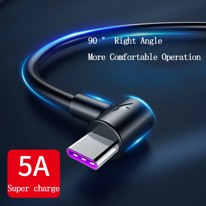 5a Зарядное устройство usb кабель 90 градусов для быстрой зарядки samsung 3 м кабеля типа
