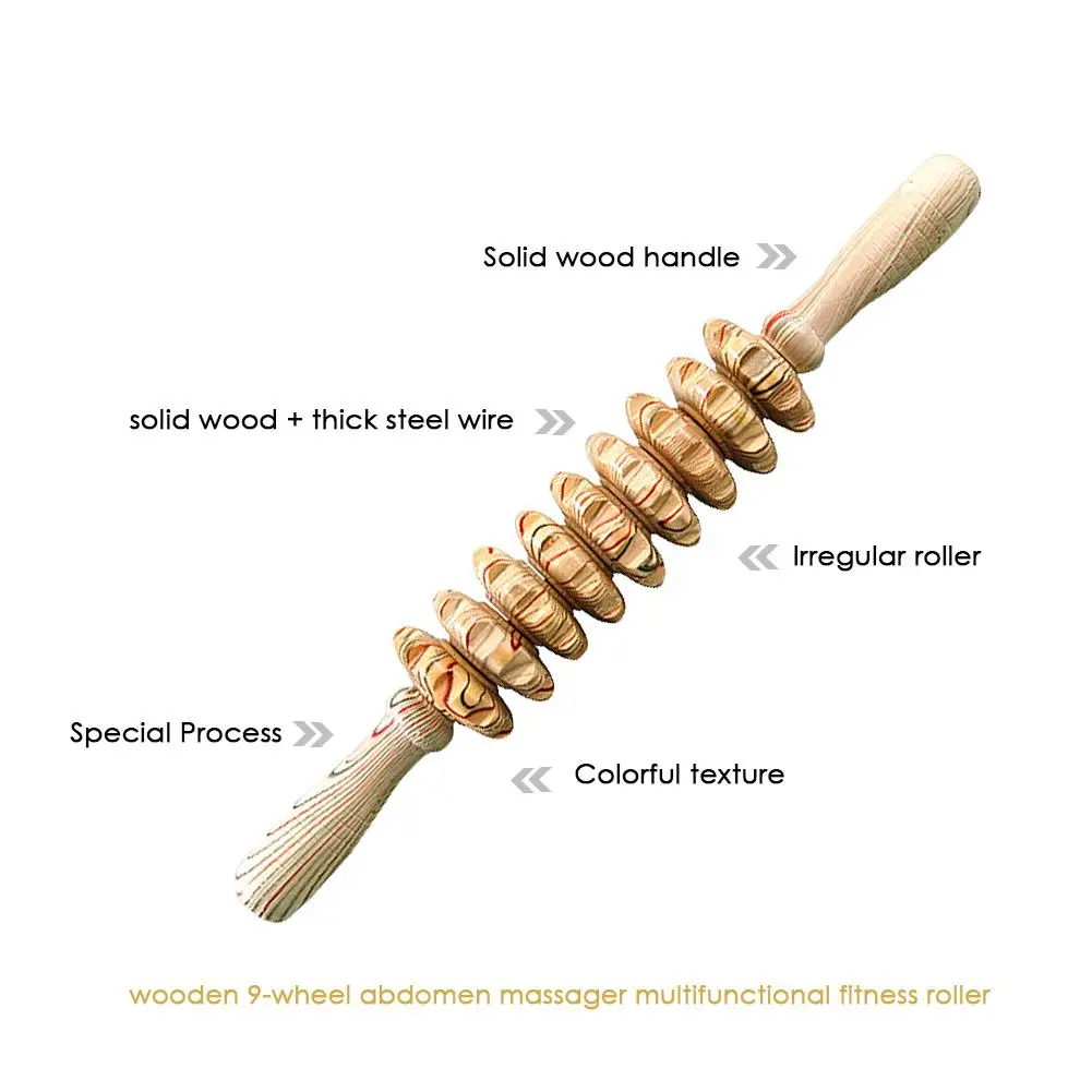 9 колесный деревянный массажер живота многофункциональные аксессуары для