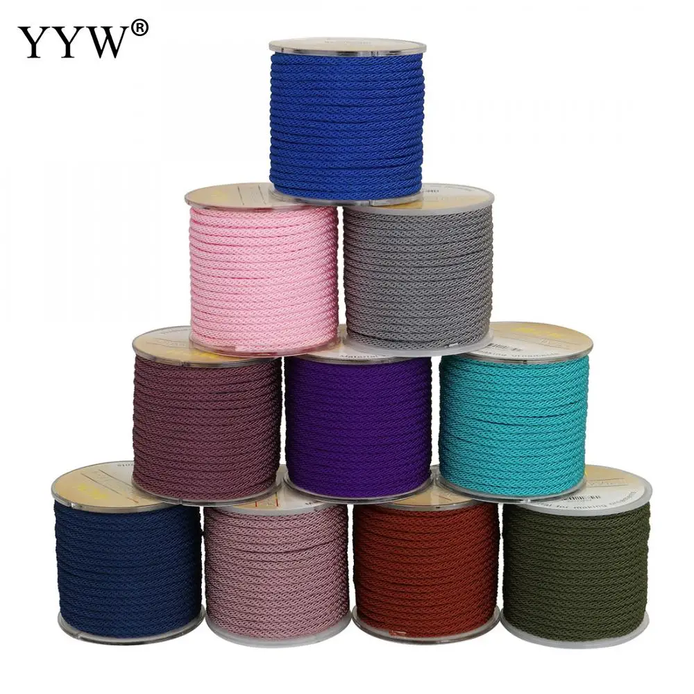 

YYW 2019 Fashion Jewelry Accessories Nylon Cord With Plastic Spool DIY Thread Strings For Bracelet Making Colorful Cord 10m 3mm