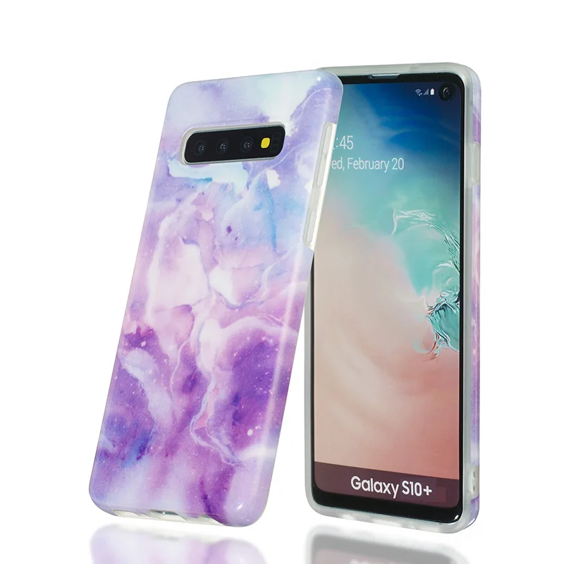 Блестящий Мраморный чехол для телефона Samsung Galaxy S10 Plus S10E чехлы мягкий силиконовый