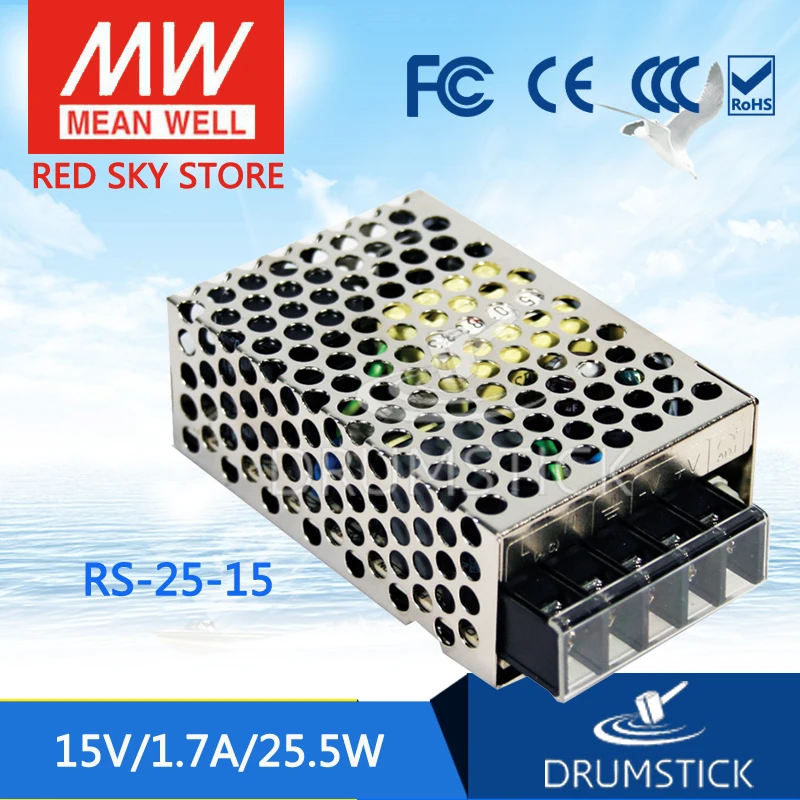 Лидер продаж бренд MEAN WELL представляет RS 25 15 15V 1.7A meanwell 5 W один Выход переключение