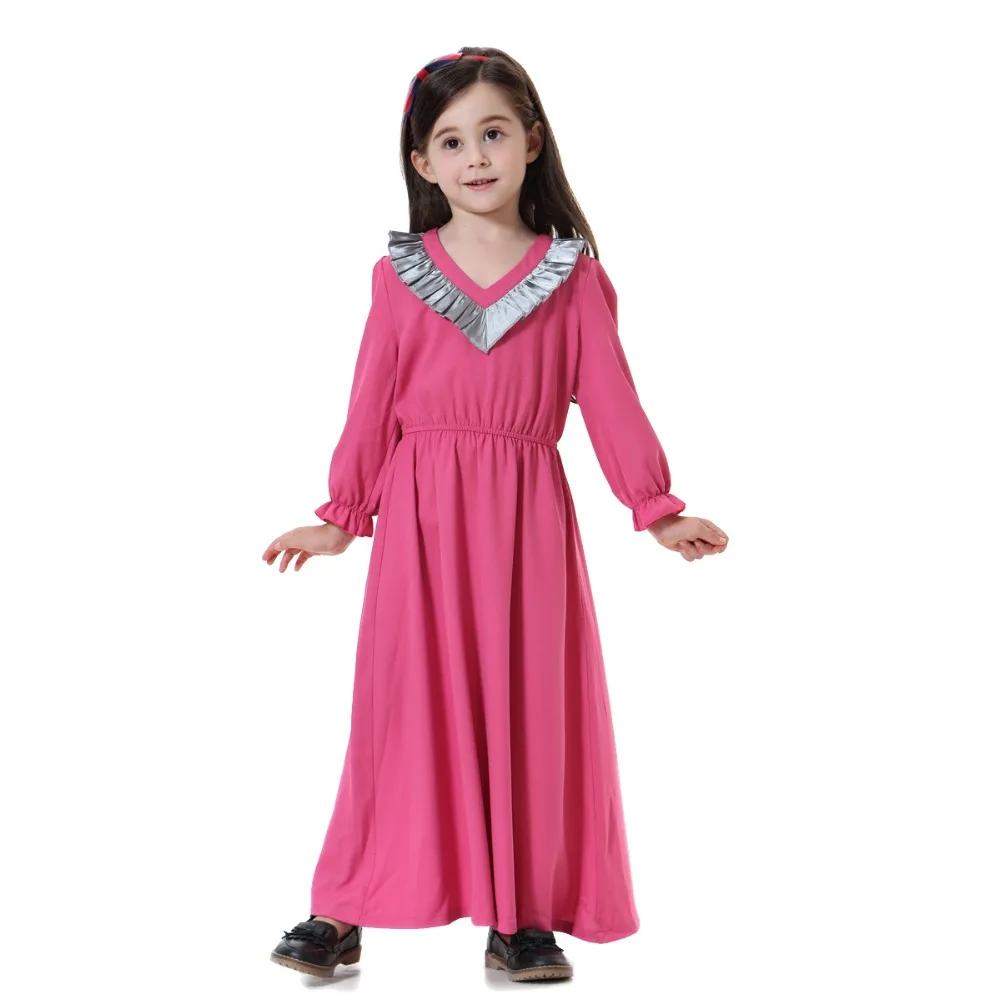 Мусульманская детская одежда; abaya; милые детские длинные платья; длинное платье для девочек; халат; кимоно Jubah Ramadan; Ближний Восток; арабское исламское платье