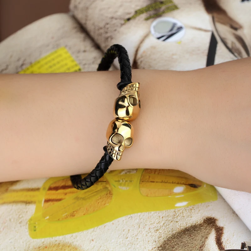 Новинка мужской и женский браслет в стиле панк плетеная кожаная веревка