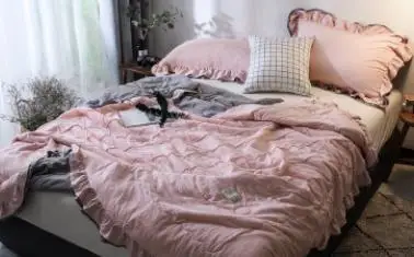 1 Оборками летнее покрывало Твердые печатные стеганые одеяла для взрослых тонкий кондиционер одеяло colcha наволочка для кровати Dropship - Цвет: 1