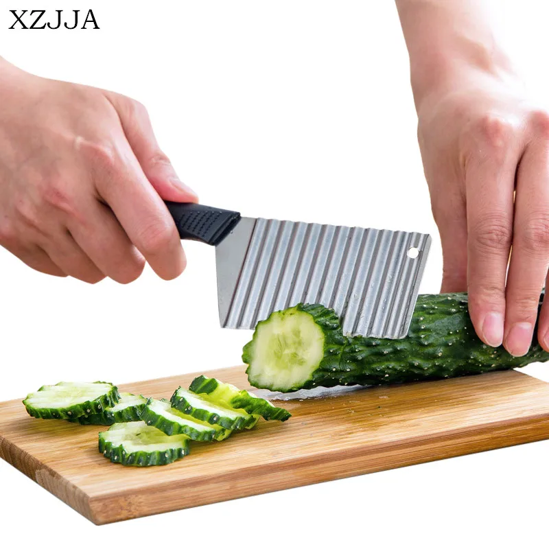 XZJJA креативный нож из нержавеющей стали для волнистой нарезки картофеля, нож для овощей, фруктов, картофеля, Овощечистка, инструменты для приготовления пищи, кухонные ножи, аксессуары