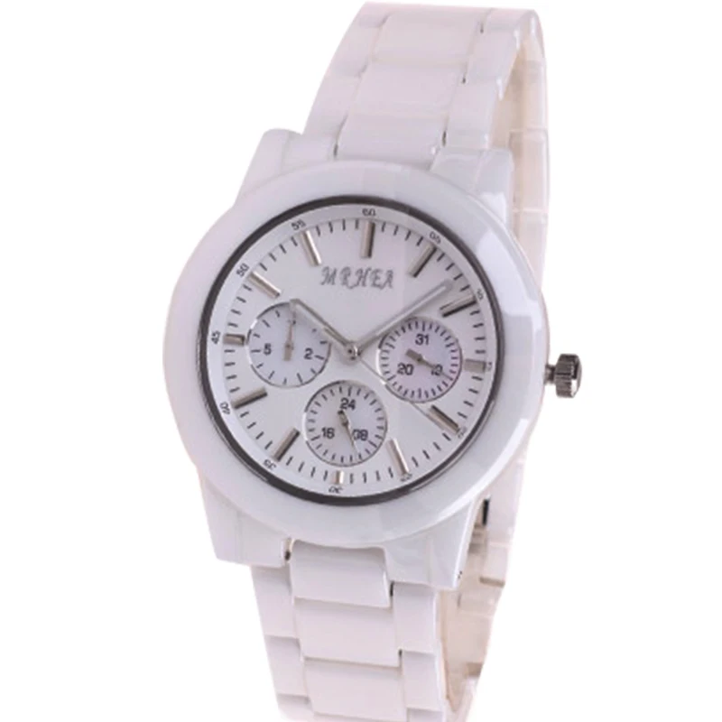 Часы с большим циферблатом на День святого Валентина белые керамические