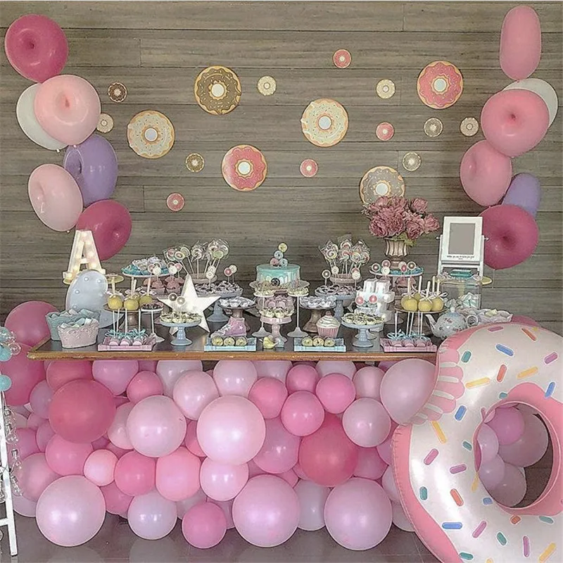 Omilut Sweet Donut Balloon One 1th Birthday Party Decoration Baby Shower Girl Decor Grow Up Supplies |
