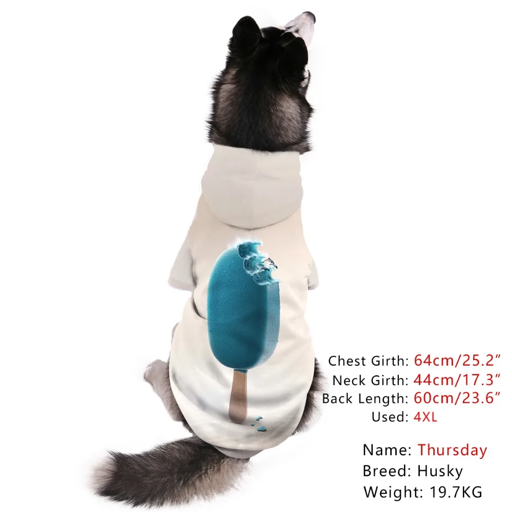 Повседневное зимнее пальто для домашних животных с крутым 3D принтом одежда собак