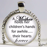 mother child necklace quote mother has her childrens hands jewelry mothers day gift mom mom pendant