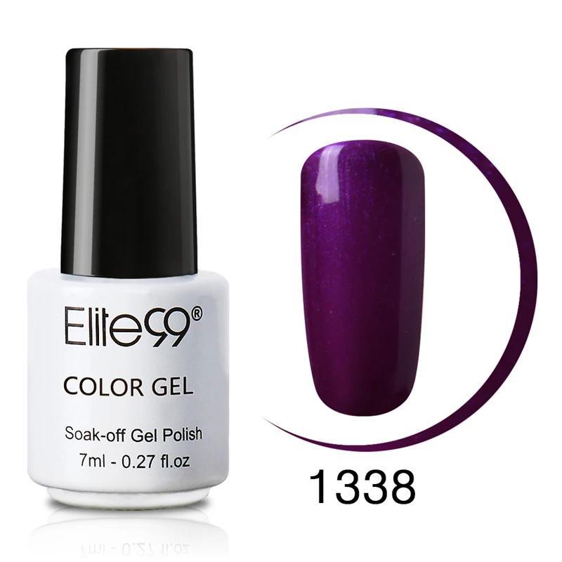 EG1338 Pearl Purple Elite99, 7 мл, косметический гель для ногтей, сделай сам, замачиваемый, УФ Led, гель для ногтей, эмаль, Гель-лак, лак, Гель-лак для ногтей,, дизайн ногтей, макияж - Цвет: EG1338 Pearl Purple
