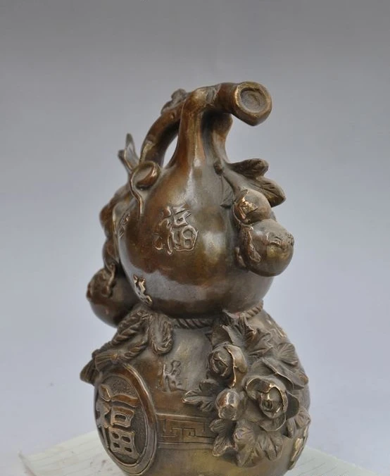 11 &quotСчастливый Китайский Фэншуй Бронзовая Тыква Калабаш кукурбит фу