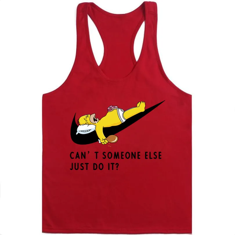 Tanktop модный Мужской Забавный Топ без рукавов дышащий мужской жилет на бретелях 2018