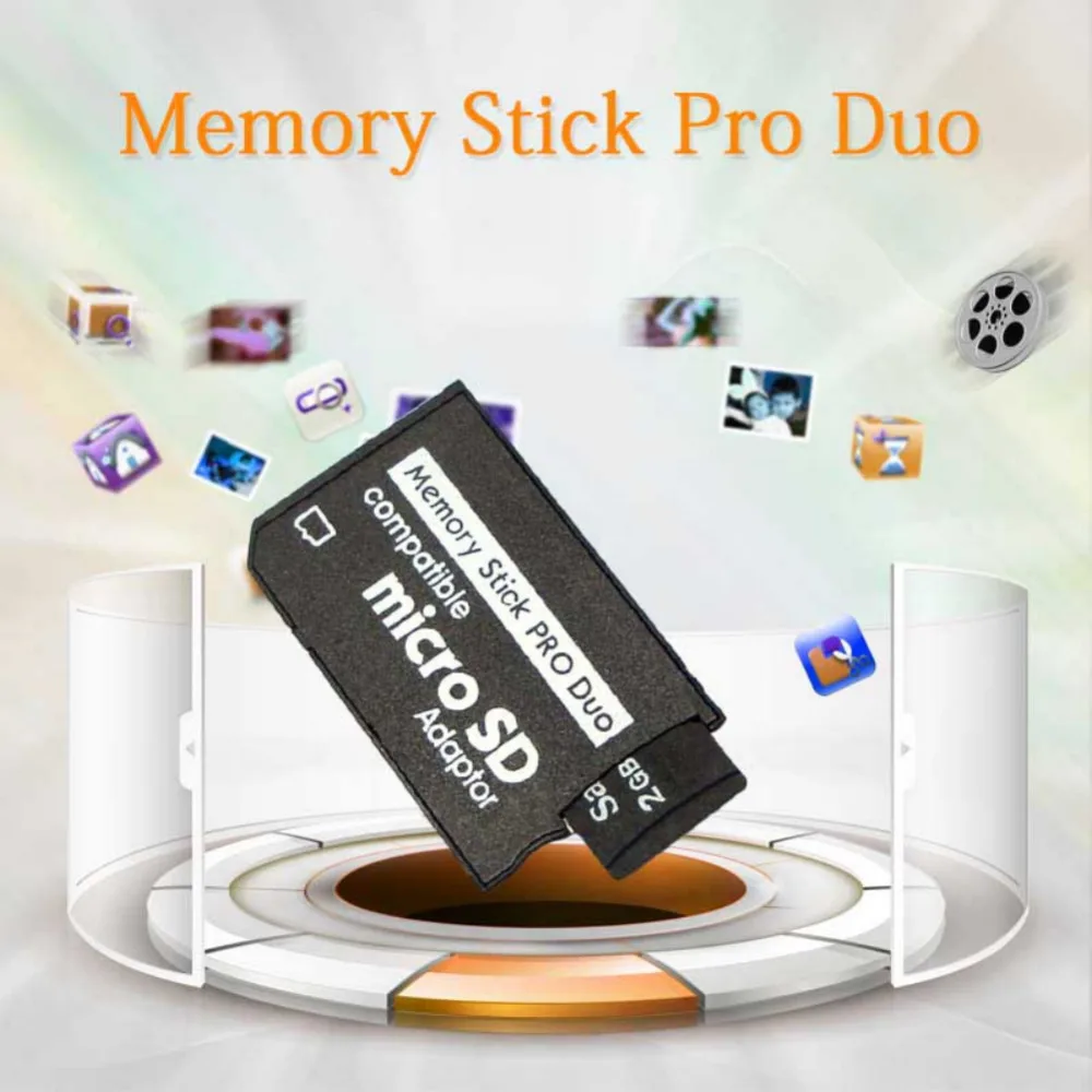 Картридер 2 микро-sd TF к Memory Stick MS Pro Duo Reader адаптер конвертер для psp 1000 2000 3000 Крышка