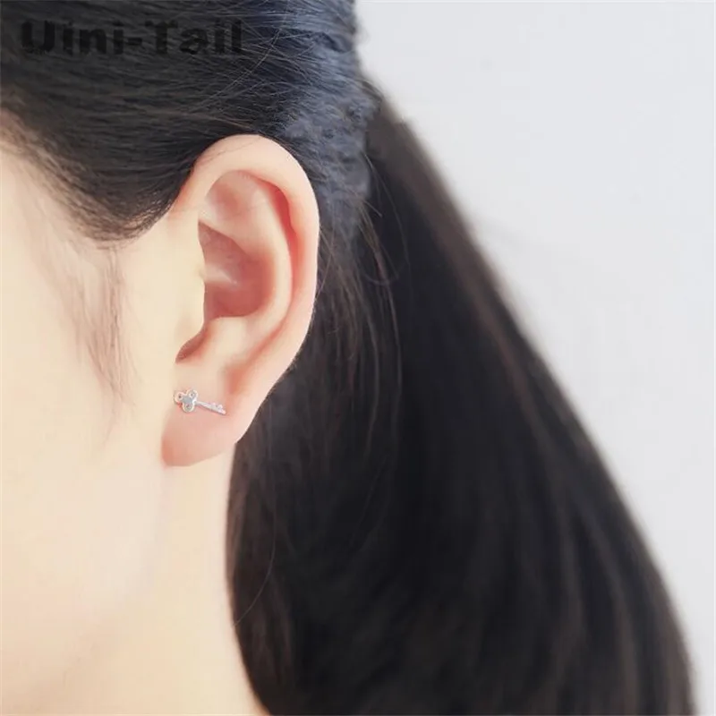Асимметричные серьги Uini Tail креативный индивидуальный ключ и замок из