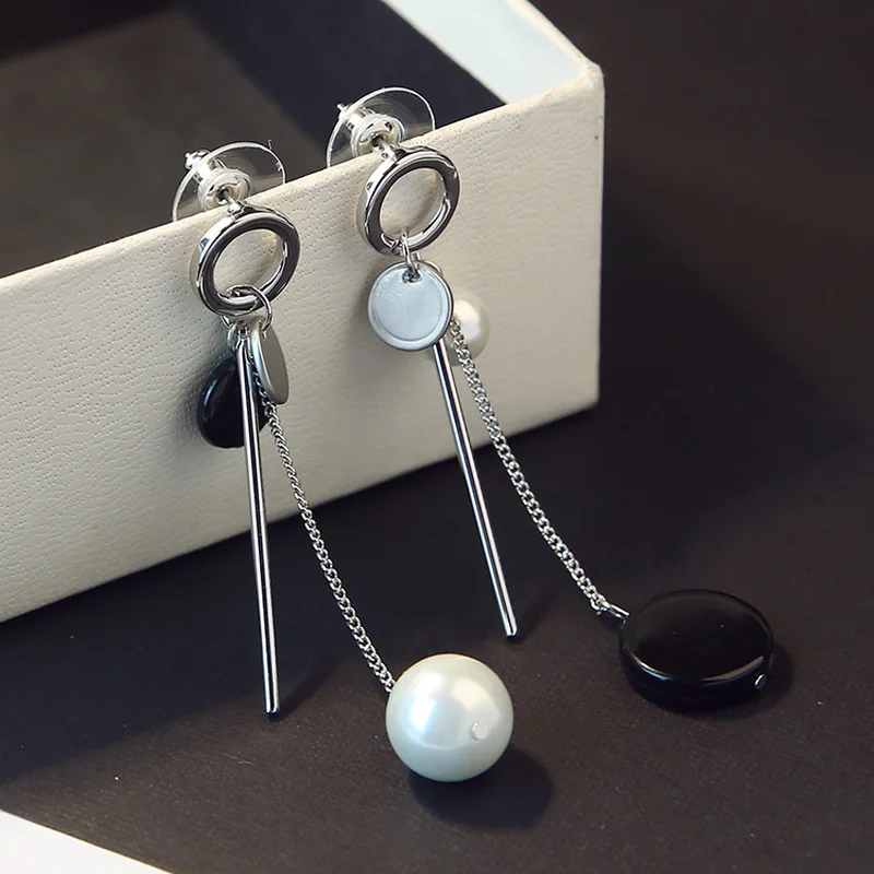 Серьги модные ювелирные изделия 2019 корейские жемчужные женские серьги длинные с