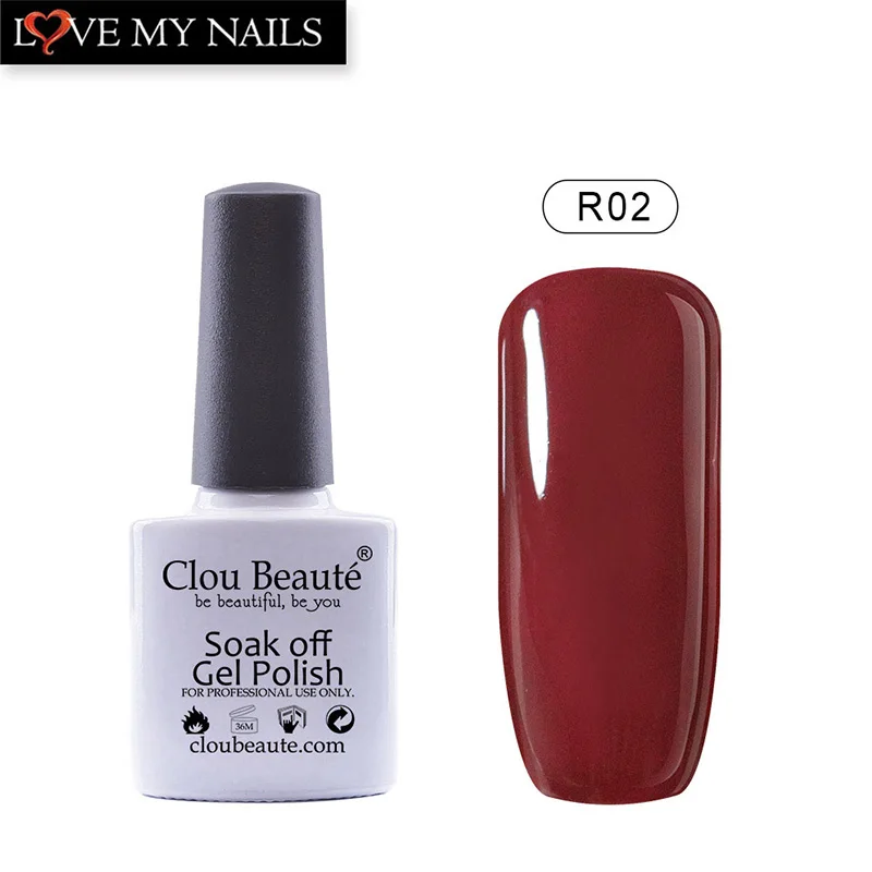 Гель лак для ногтей Clou Beaute красного цвета удаляемый замачиванием