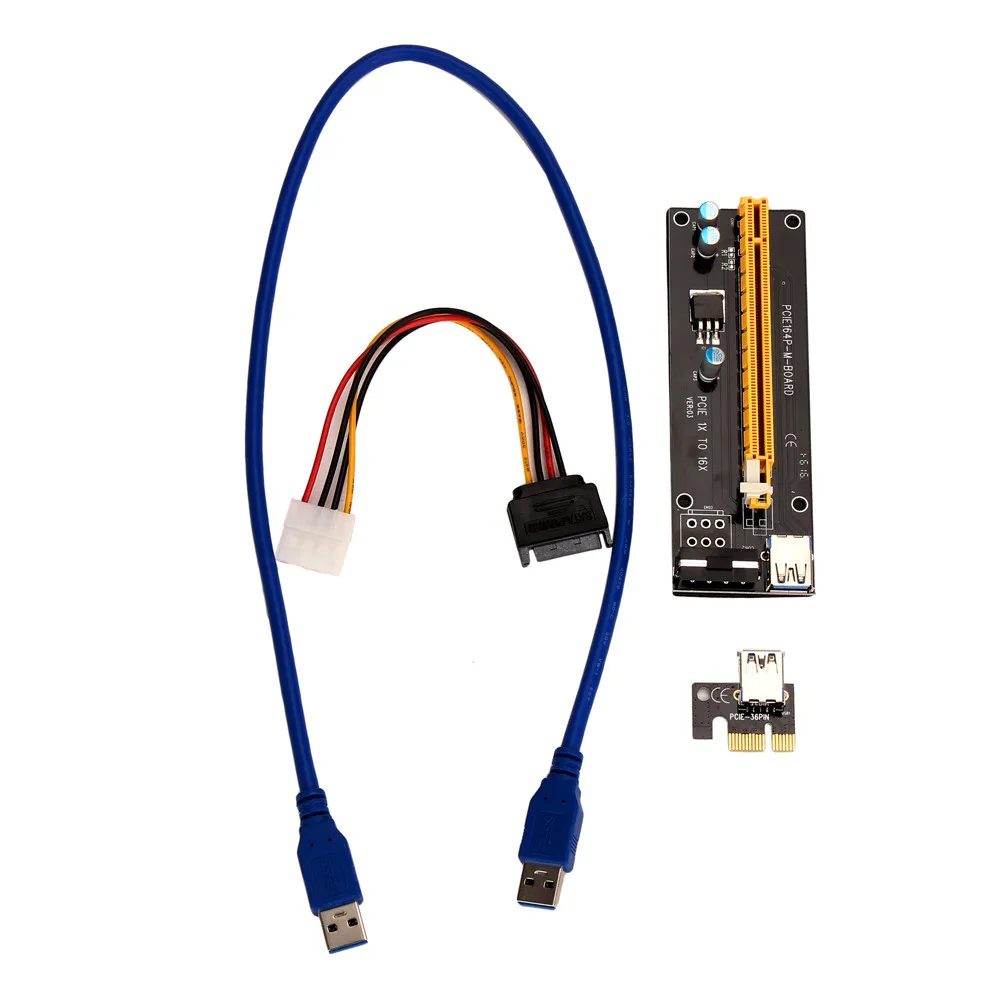 5 шт./лот надежный горячий PCI-E Экспресс-питание Riser Card W/USB 3 0 удлинитель Кабель 1x к 16x