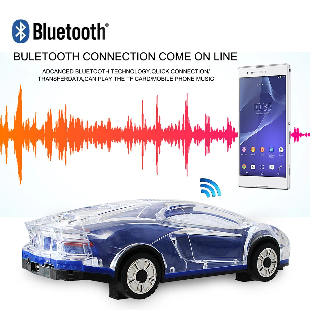 Mini wireless bluetooth speaker usb music for computer phone support fm radio TF card USB line-in movable Porsche shape | Электроника