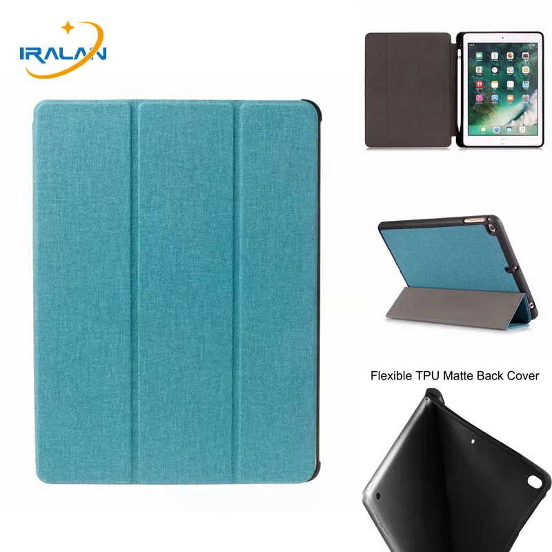 Тонкий чехол подставка из искусственной кожи для Apple iPad 9 7 2018 2017 с держателем