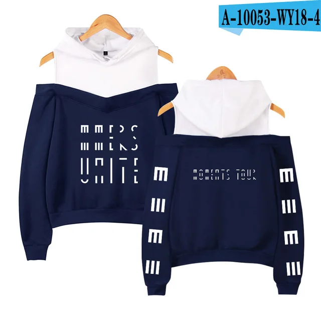 navy blue Marcus Martinus толстовки с открытыми плечами, свитшоты с солнечной системой, модные женские эксклюзивные Kpop сексуальные толстовки с капюшоном, толстовка в стиле хип-хоп, куртка - Цвет: navy blue