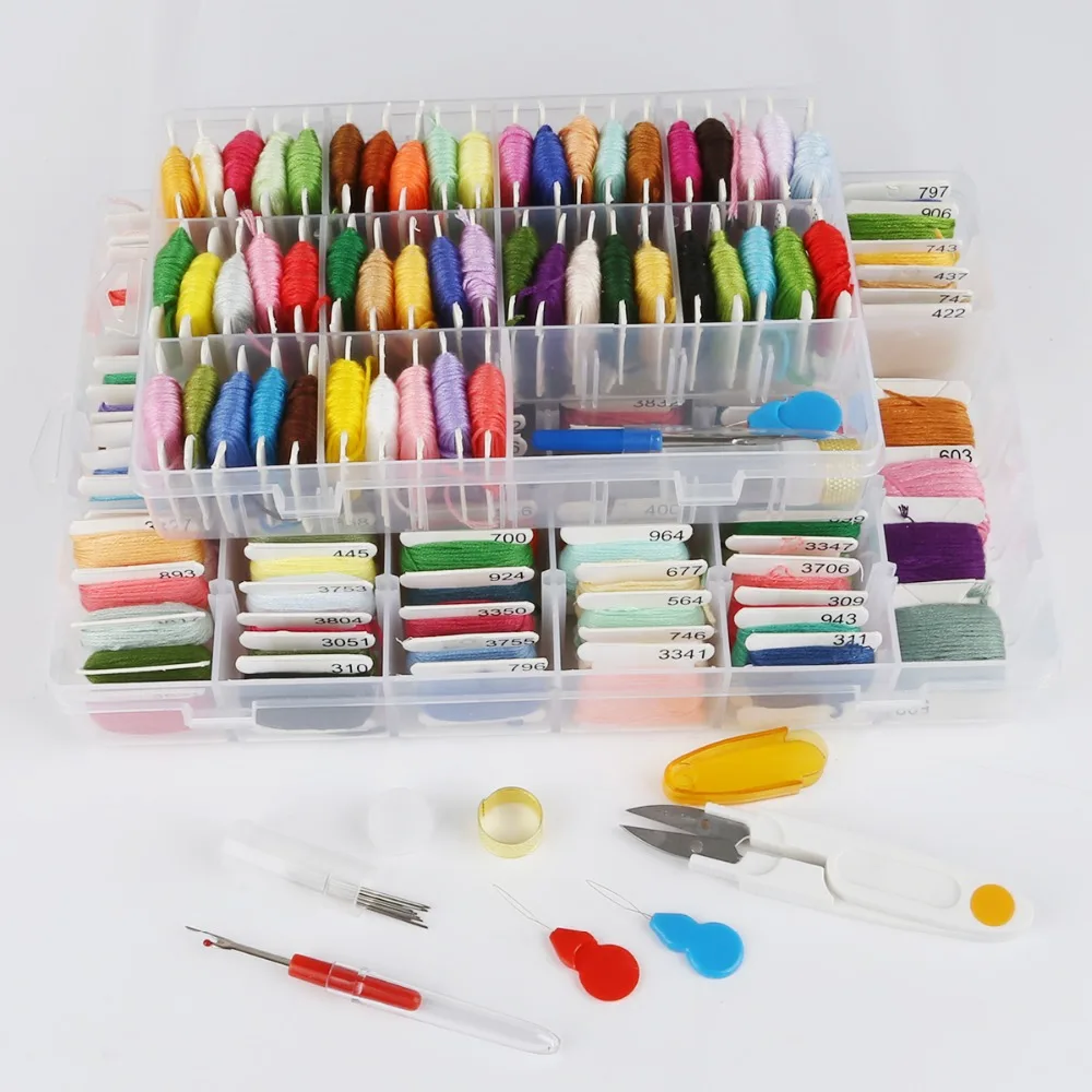 Держатель для хранения крестиков шнур вышивания нитей с инструментами одна