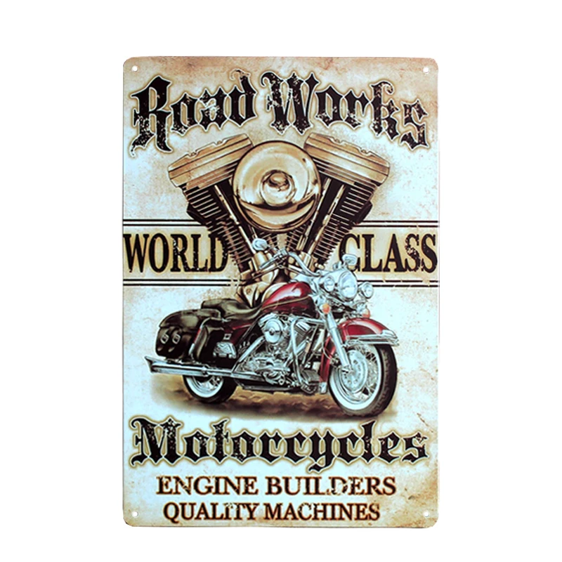 Горячая Chic Главная Бар HD moto Урожай Металлические Знаки Домашнего Декора Vintage