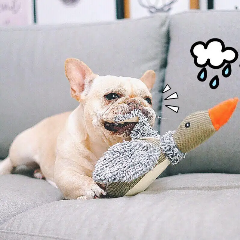 

Duck Sounding toy Plush Clean teeth Bite Throw French Bulldog Dog Poodle Corgi Golden Retriever A big duck