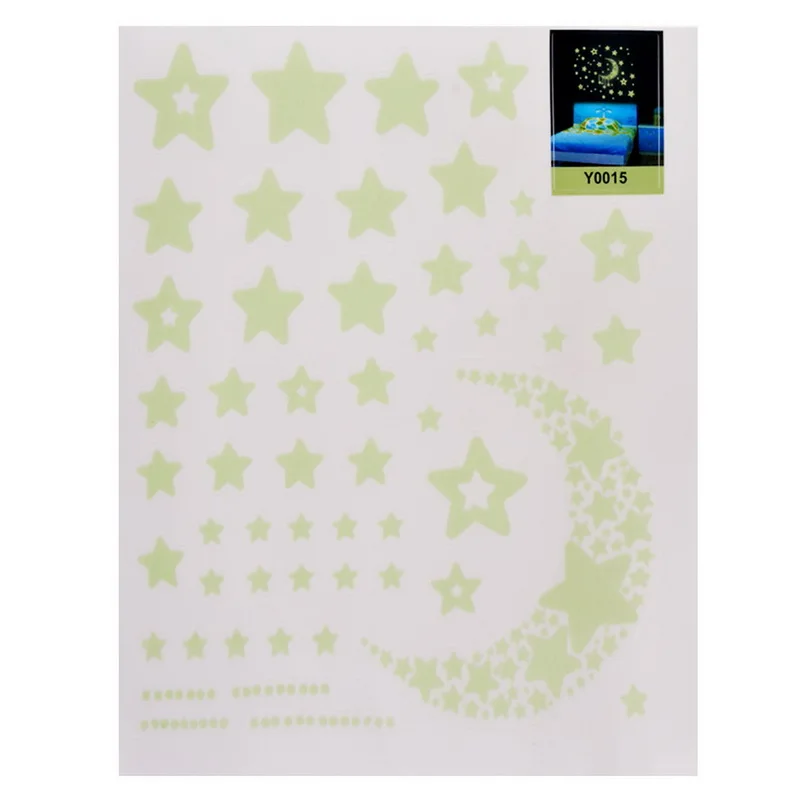 Dozzlor DIY Wall Stickers Luminescence Moon Stars Luminous Posted Room Decor Removable Kids Wallpaper | Дом и сад