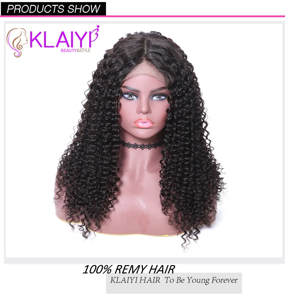 Klaiyi волосы бразильский парик фронта шнурка remy волосы 360 волосы шнурка фронта человеческих волос парики 1"-24" дюймов натуральный цвет с волосами младенца кудрявый парик