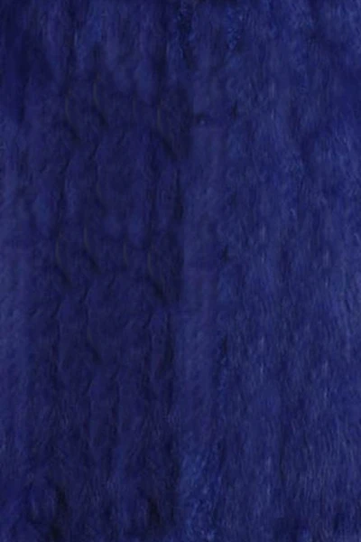 Dark Blue Натуральный меховой жилет вязаный кроличий мех толстый жилет большой воротник пальто с карманом открытый стежок женский жилет наивысшего качества - Цвет: Dark Blue