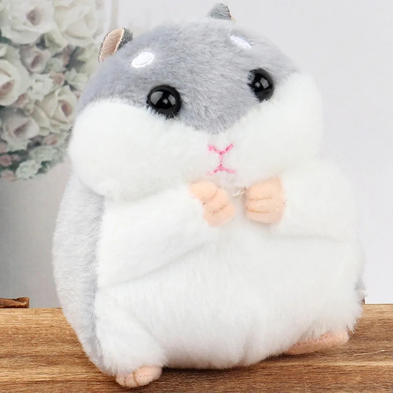 DG Милый Kawaii плюшевый маленький хомячок куклы мультфильм животные брелок мини мягкие игрушки для женщин дети помпон мех брелок для ключей автомобиля сумка - Цвет: DG