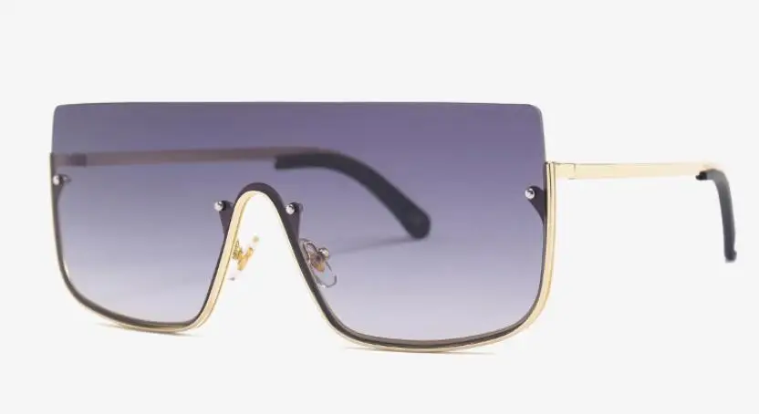 C2 gold gray Крупные сонечные очки Роскошные Брендовая дизайнерская обувь половина защитная рамка Модные солнцезащитные очки с градиентными линзами коричневых оттенков для Для женщин металлическая UV400 - Цвет линз: C2 gold gray