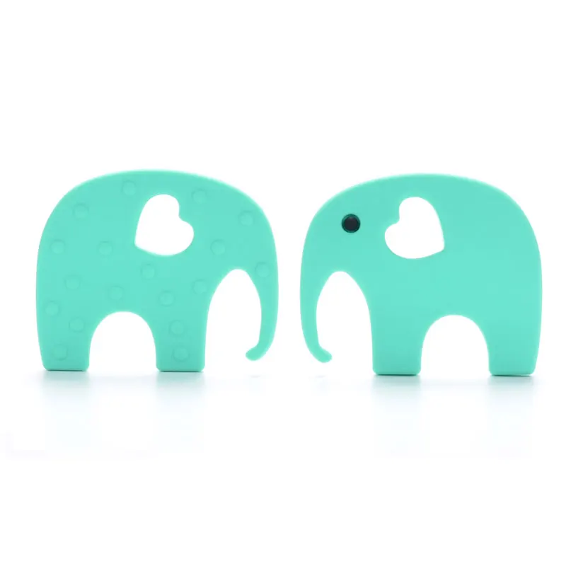 Mordedor de elefante de silicona, collar suave para dentici&oacute;n de beb&eacute;, juguetes para masticar, cuentas de silicona para beb&eacute;, joyer&iacute;a de silicona de alta calidad, 1 ud.-2