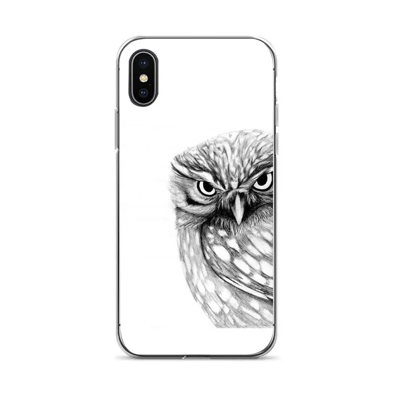 Милый чехол для телефона с рисунком Совы и сердечек iphone 6 6s 7 7plus 8 8plus X xs xr XS Max