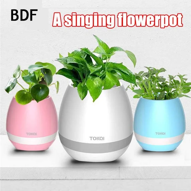 BDF мини умный цветочный горшок с датчиком Bluetooth динамик пластиковый растительные