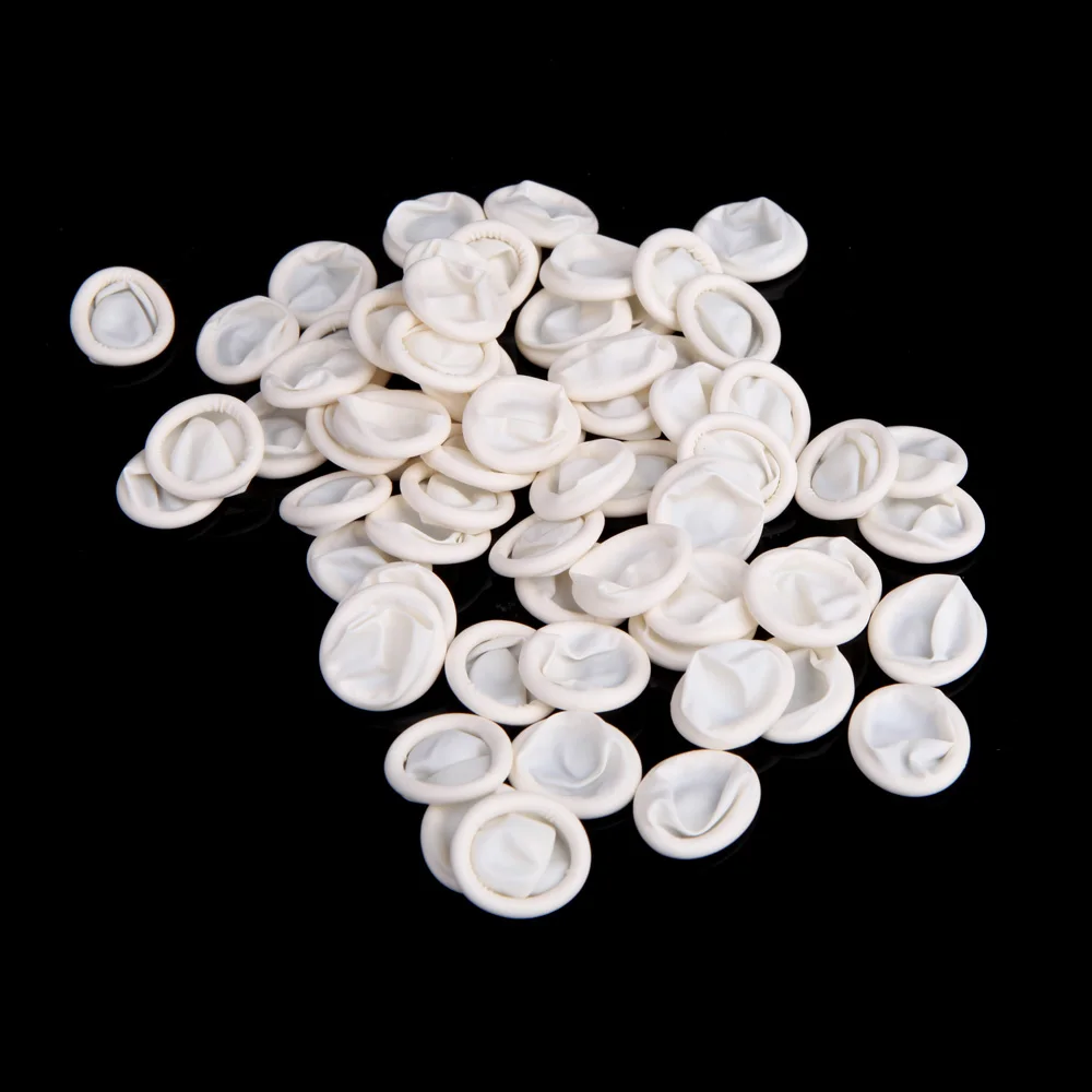 200 шт белый дизайн ногтей маникюр perdicure латексные резиновые пальчиковые коты