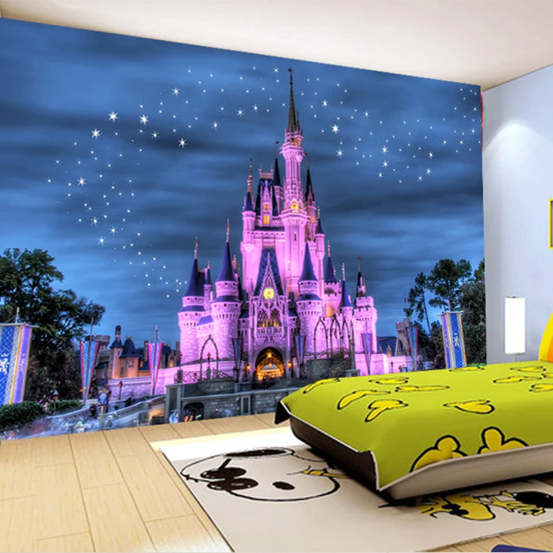 

Custom Wall Cloth Modern Starry Sky Castle Photo Mural Wallpaper For Walls 3 D Children Kids Bedroom Backdrop Wall Covering Roll