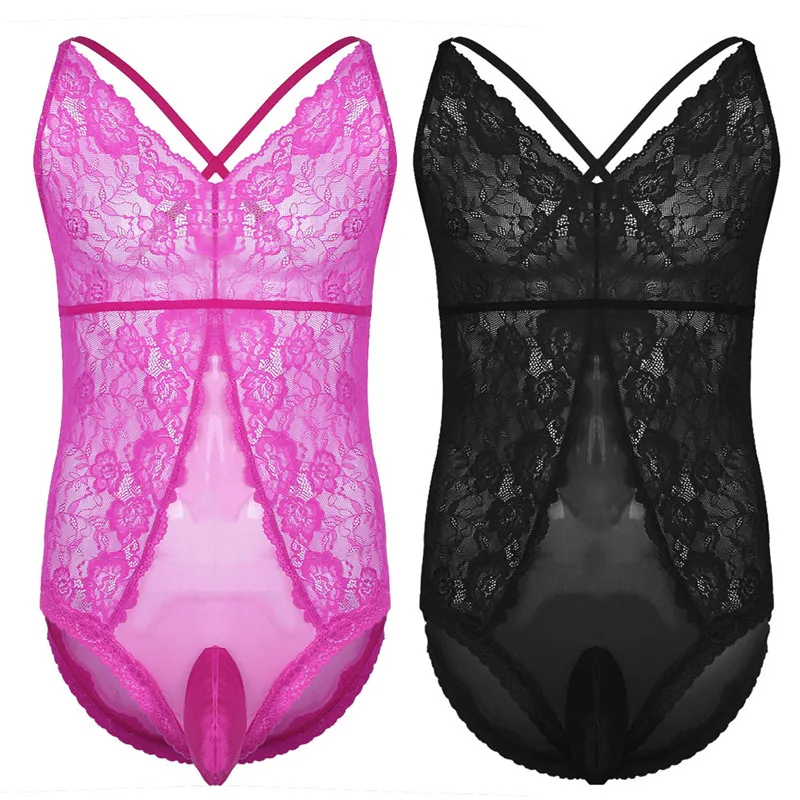 Мужское Прозрачное нижнее белье Sissy регулируемое на тонких бретельках с