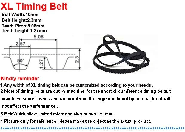 LUPULLEY 2 шт. XL Ремень ГРМ 200XL/202XL/204XL/206XL/208XL 100/101/102/103 т зуб ремня 10 мм Ширина XL черный резиновый ролик ремня